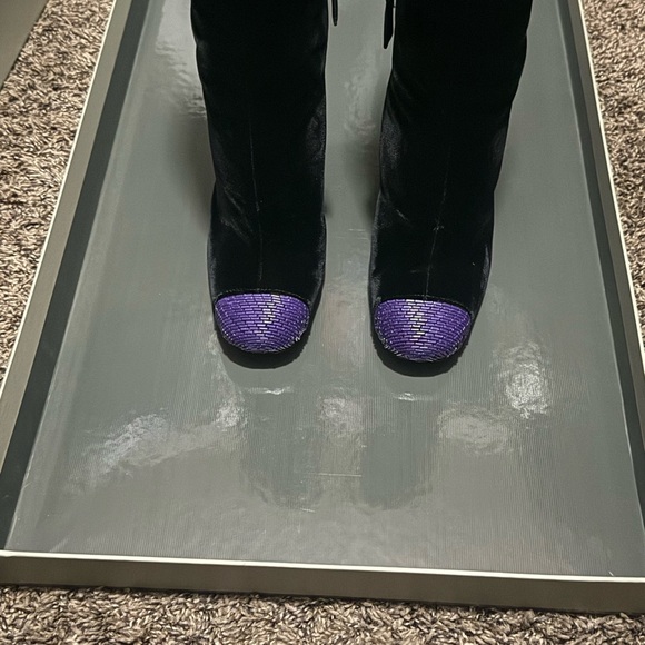 Tom Ford Black and Purple Heeled Boots - Picture 8 of 12